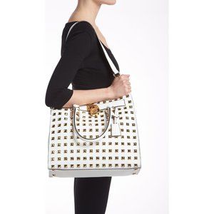 Michael Kors Hamilton Studded Tote - White